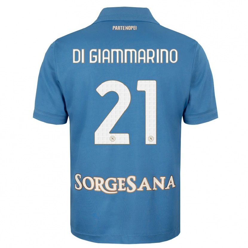 Danxen Bambino Maglia Virginia Di Giammarino #21 Blu Foschia Bianco Kit Gara Home 2026/27 Maglietta