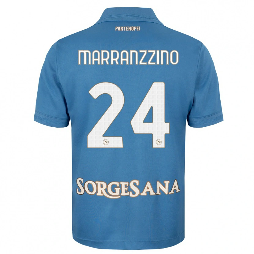 Danxen Bambino Maglia Pasquale Marranzzino #24 Blu Foschia Bianco Kit Gara Home 2026/27 Maglietta