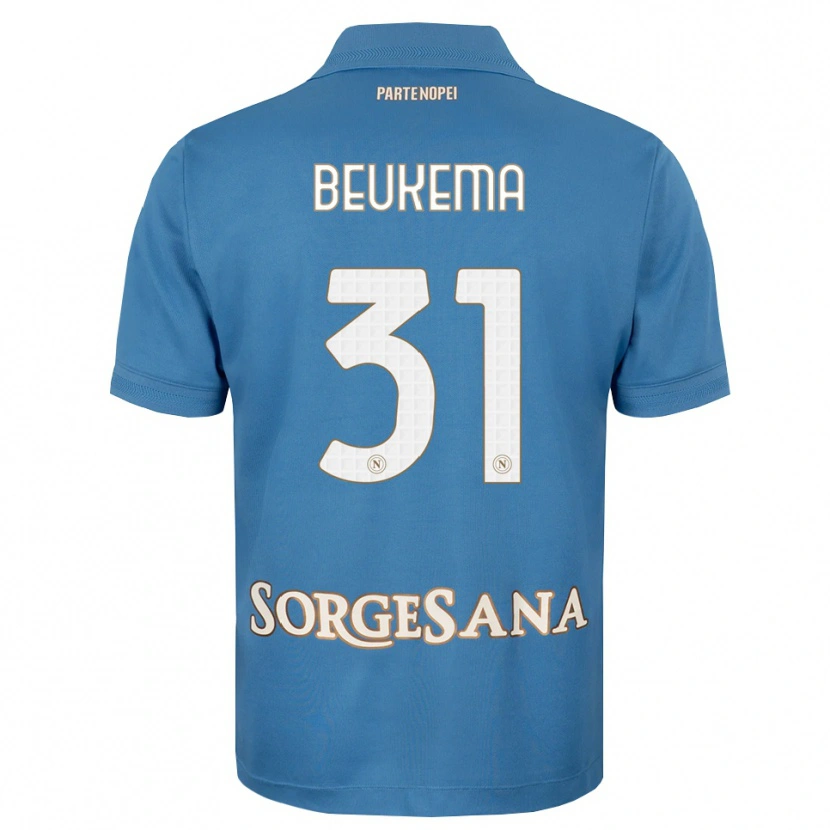 Danxen Bambino Maglia Sam Beukema #31 Blu Foschia Bianco Kit Gara Home 2026/27 Maglietta