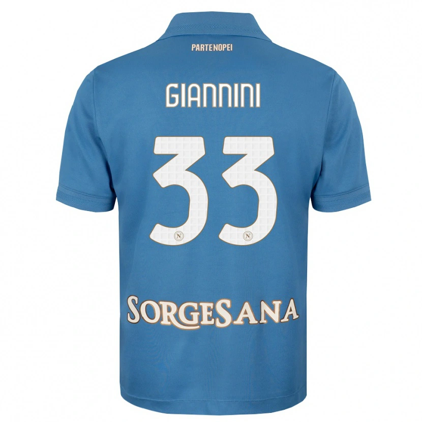 Danxen Bambino Maglia Enrico Giannini #33 Blu Foschia Bianco Kit Gara Home 2026/27 Maglietta