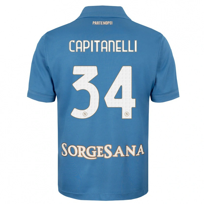 Danxen Bambino Maglia Ilaria Capitanelli #34 Blu Foschia Bianco Kit Gara Home 2026/27 Maglietta