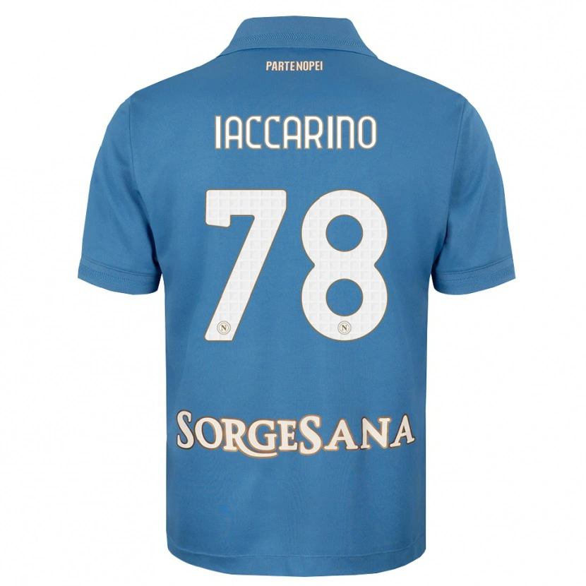 Danxen Bambino Maglia Gennaro Iaccarino #78 Blu Foschia Bianco Kit Gara Home 2026/27 Maglietta
