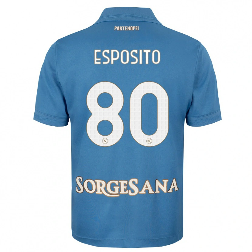 Danxen Bambino Maglia Luigi Esposito #80 Blu Foschia Bianco Kit Gara Home 2026/27 Maglietta