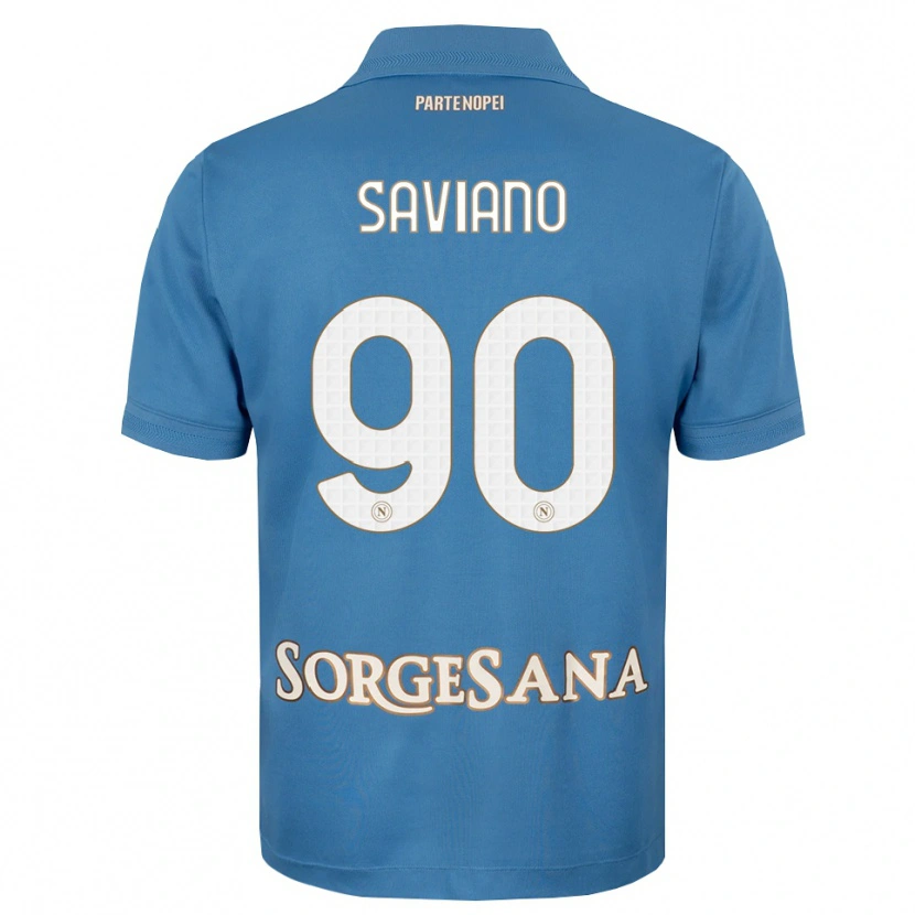 Danxen Bambino Maglia Raffaele Saviano #90 Blu Foschia Bianco Kit Gara Home 2026/27 Maglietta