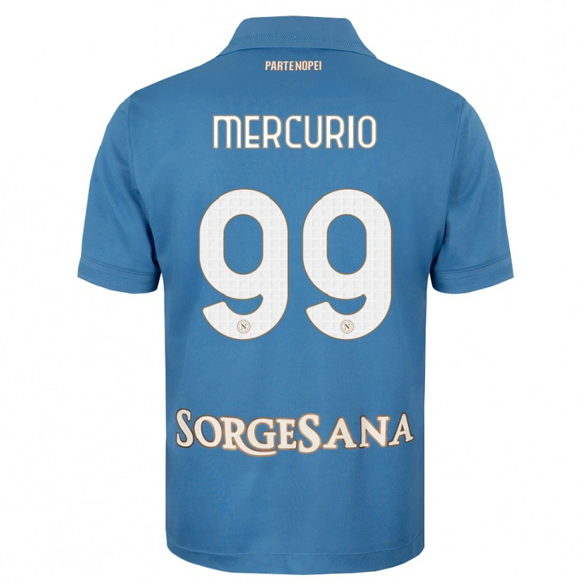 Danxen Bambino Maglia Giovanni Mercurio #99 Blu Foschia Bianco Kit Gara Home 2026/27 Maglietta