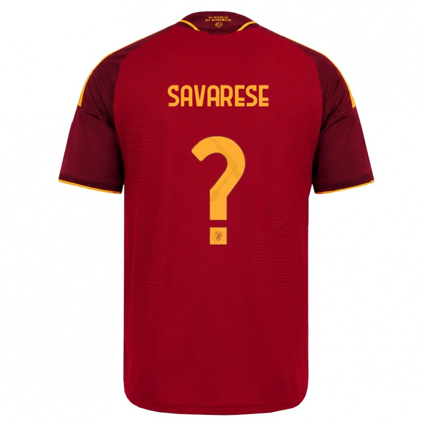 Danxen Bambino Maglia Bruno Savarese #0 Rosso Giallo Dorato Kit Gara Home 2026/27 Maglietta