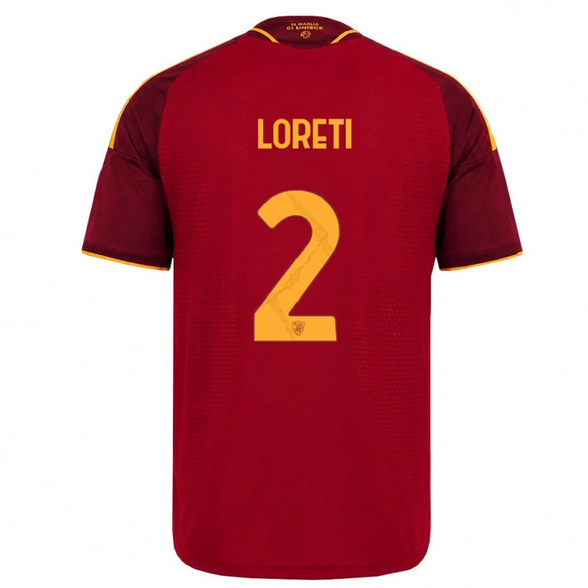 Danxen Bambino Maglia Mirko Loreti #2 Rosso Giallo Dorato Kit Gara Home 2026/27 Maglietta