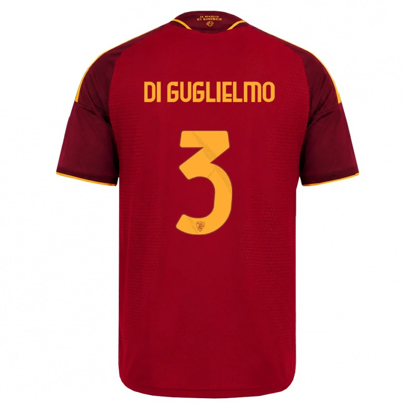 Danxen Bambino Maglia Lucia Di Guglielmo #3 Rosso Giallo Dorato Kit Gara Home 2026/27 Maglietta