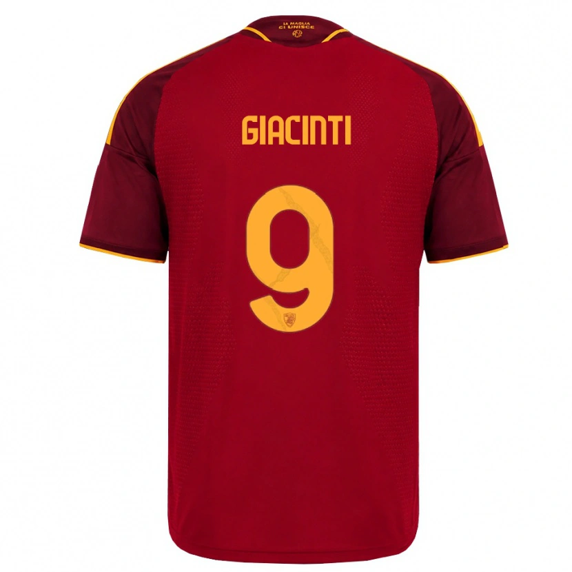 Danxen Bambino Maglia Valentina Giacinti #9 Rosso Giallo Dorato Kit Gara Home 2026/27 Maglietta