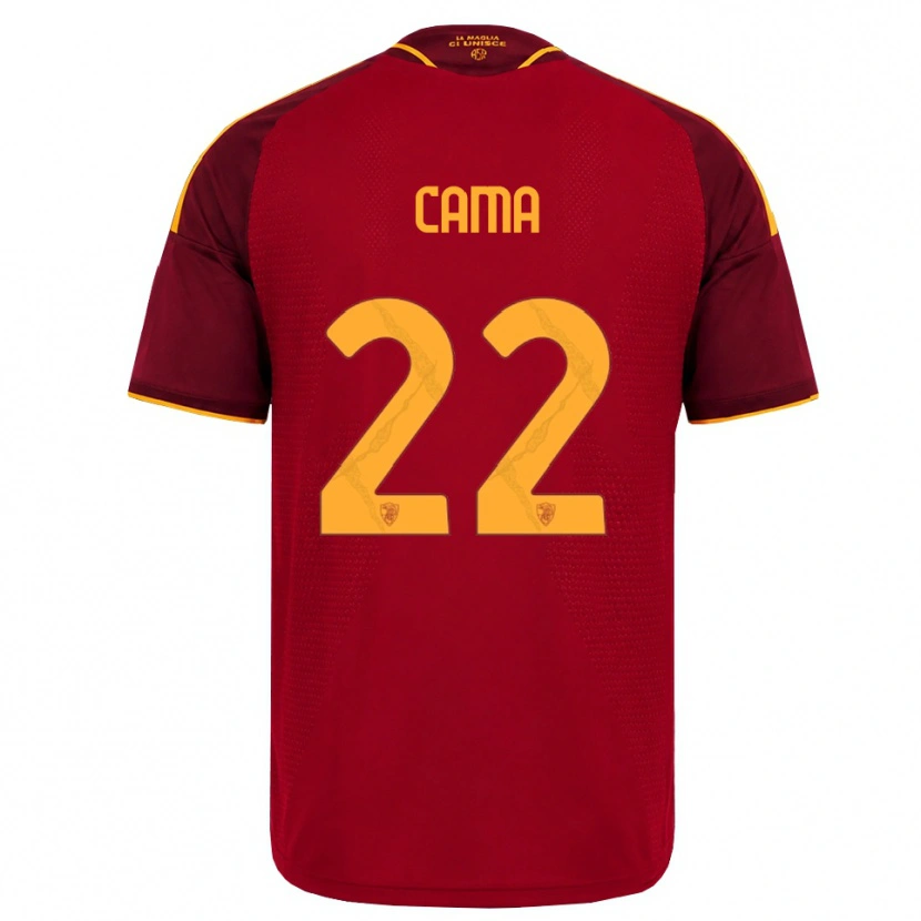 Danxen Bambino Maglia Cristian Cama #22 Rosso Giallo Dorato Kit Gara Home 2026/27 Maglietta