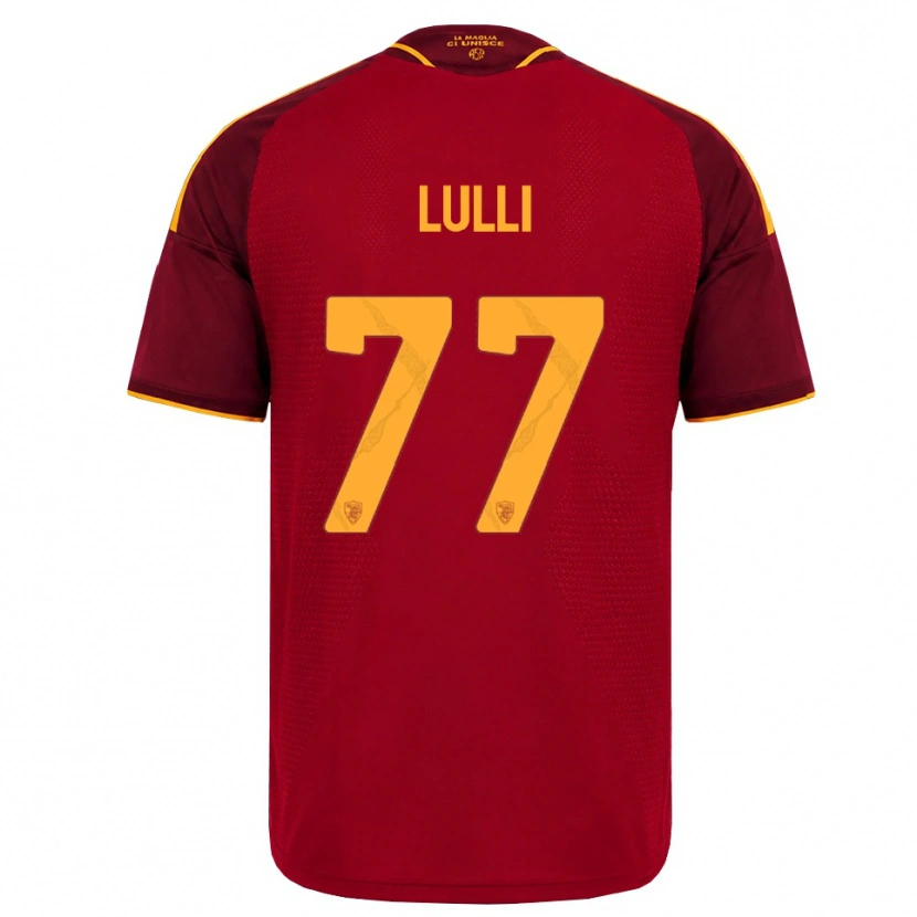 Danxen Bambino Maglia Emanuele Lulli #77 Rosso Giallo Dorato Kit Gara Home 2026/27 Maglietta