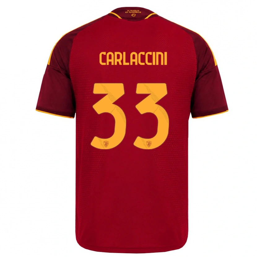 Danxen Bambino Maglia Samuele Carlaccini #33 Rosso Giallo Dorato Kit Gara Home 2026/27 Maglietta