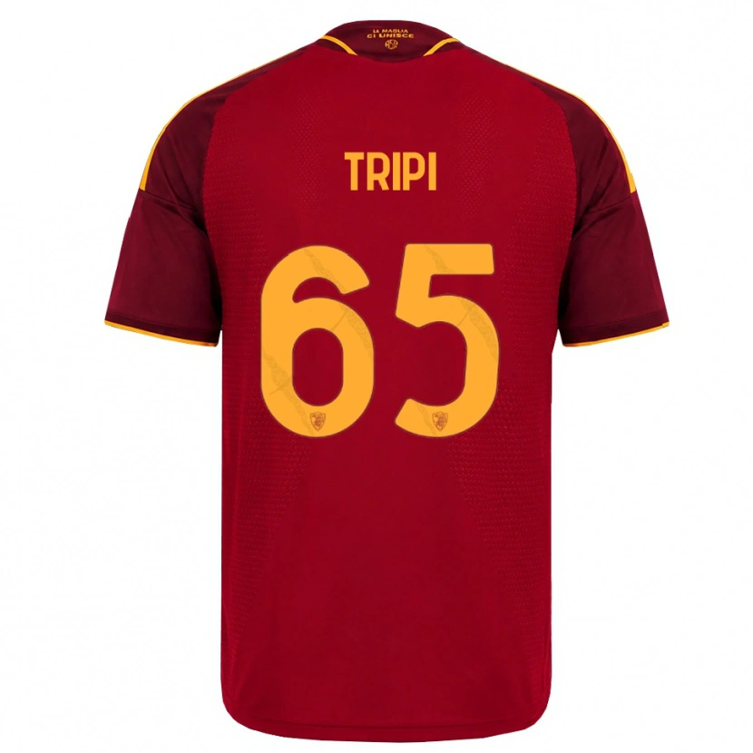 Danxen Bambino Maglia Filippo Tripi #65 Rosso Giallo Dorato Kit Gara Home 2026/27 Maglietta