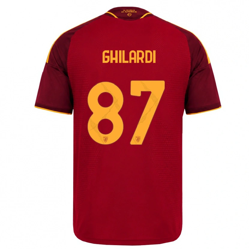 Danxen Bambino Maglia Daniele Ghilardi #87 Rosso Giallo Dorato Kit Gara Home 2026/27 Maglietta