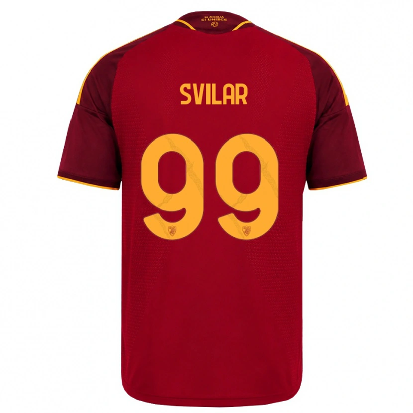 Danxen Bambino Maglia Mile Svilar #99 Rosso Giallo Dorato Kit Gara Home 2026/27 Maglietta
