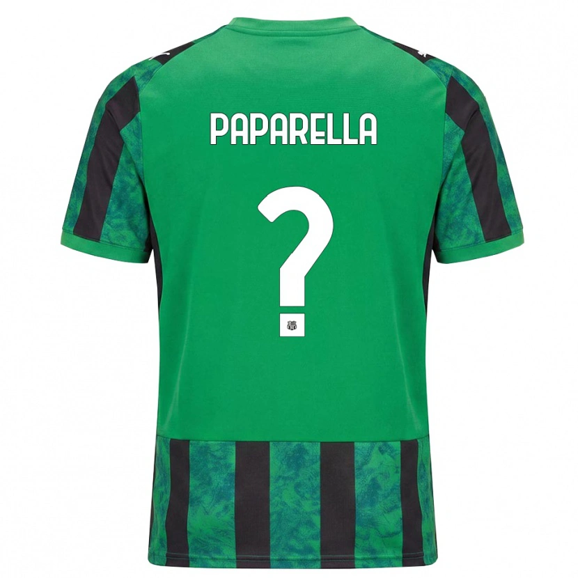 Danxen Bambino Maglia Gioele Paparella #0 Verde Nero Bianco Kit Gara Home 2026/27 Maglietta