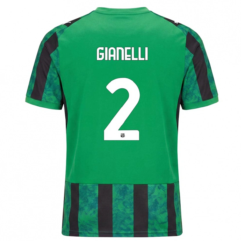 Danxen Bambino Maglia Christian Gianelli #2 Verde Nero Bianco Kit Gara Home 2026/27 Maglietta
