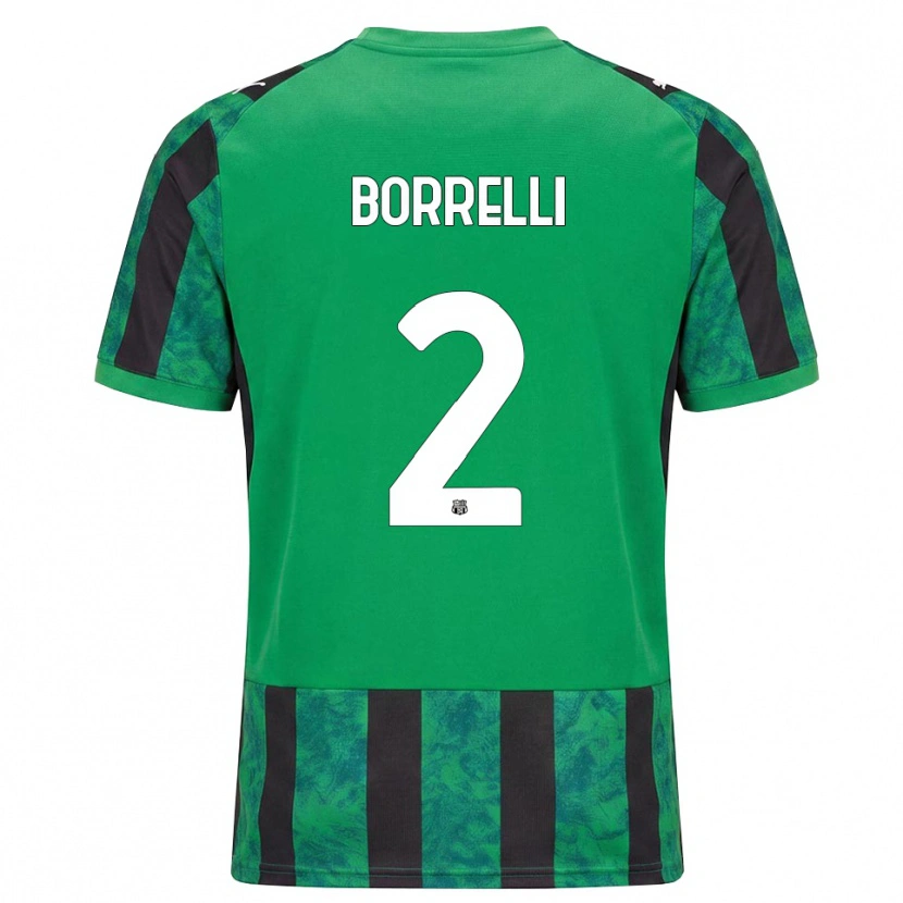 Danxen Bambino Maglia Michele Borrelli #2 Verde Nero Bianco Kit Gara Home 2026/27 Maglietta