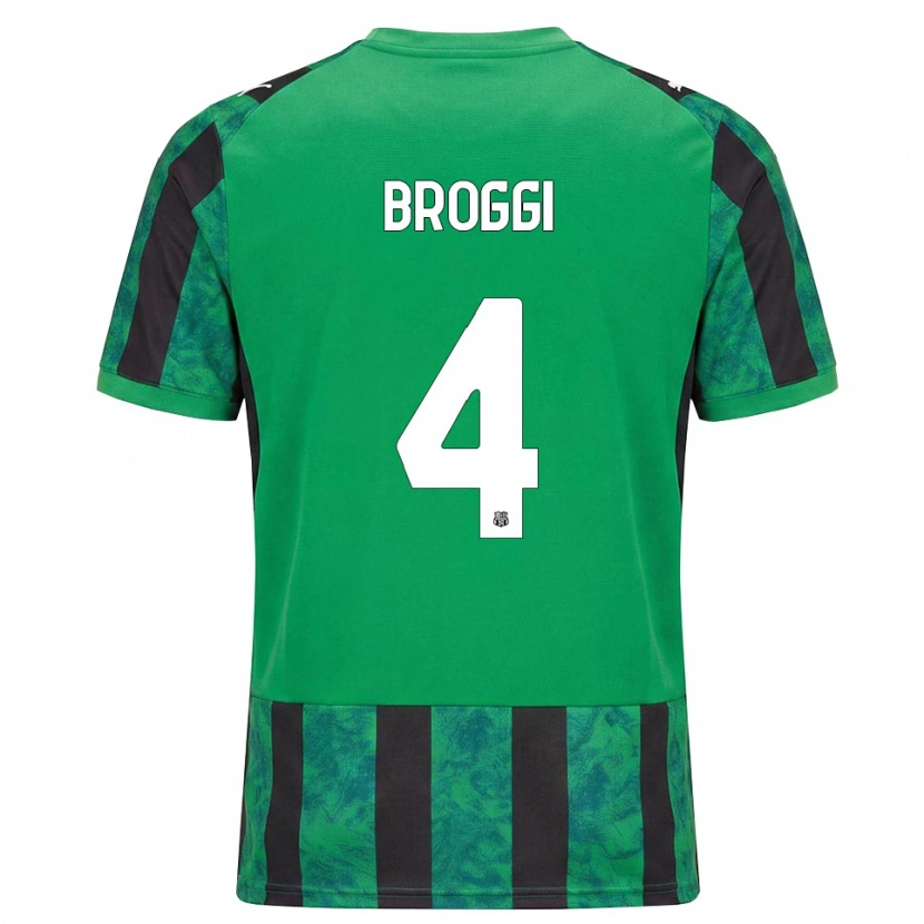 Danxen Bambino Maglia Nicola Broggi #4 Verde Nero Bianco Kit Gara Home 2026/27 Maglietta