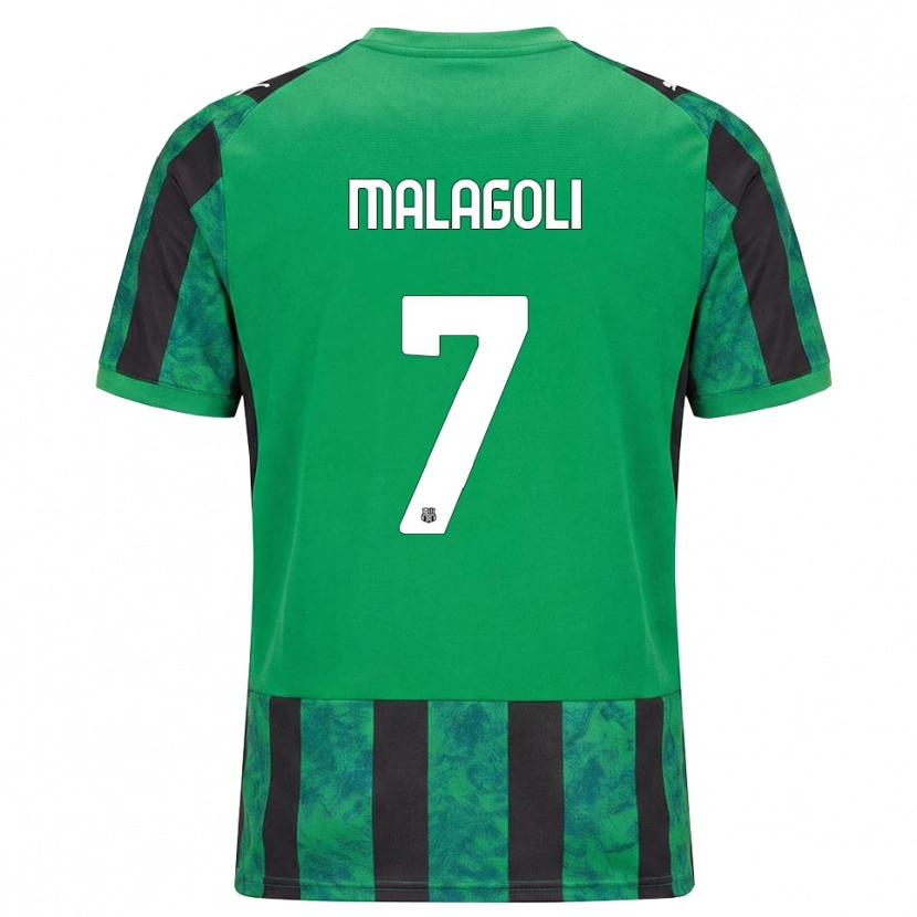 Danxen Bambino Maglia Mattia Malagoli #7 Verde Nero Bianco Kit Gara Home 2026/27 Maglietta