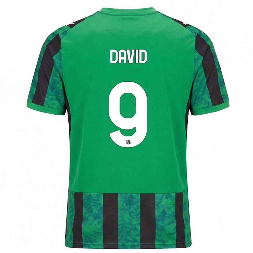 Danxen Bambino Maglia Mario David #9 Verde Nero Bianco Kit Gara Home 2026/27 Maglietta