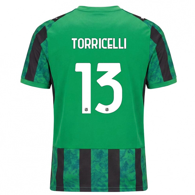Danxen Bambino Maglia Marco Torricelli #13 Verde Nero Bianco Kit Gara Home 2026/27 Maglietta