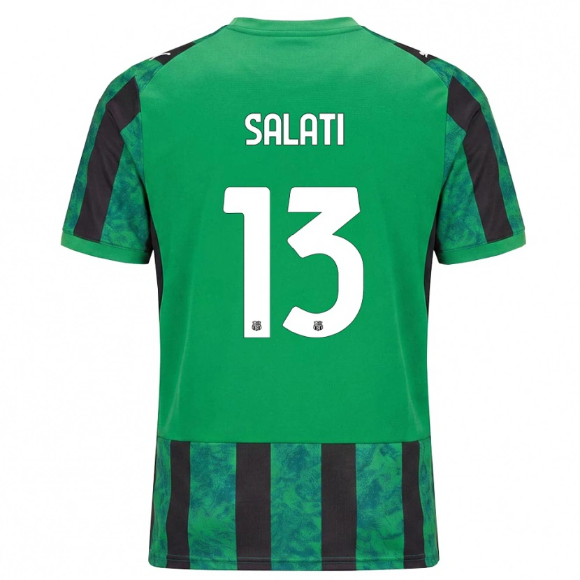 Danxen Bambino Maglia Emanuele Salati #13 Verde Nero Bianco Kit Gara Home 2026/27 Maglietta