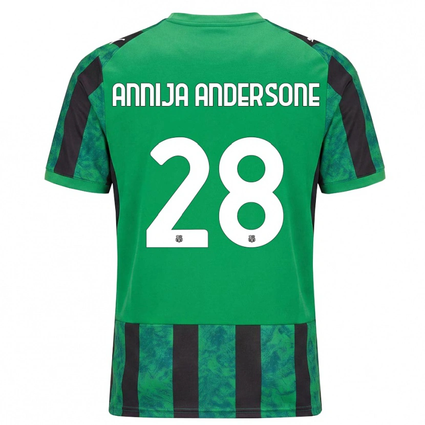 Danxen Bambino Maglia Gabriela Annija Andersone #28 Verde Nero Bianco Kit Gara Home 2026/27 Maglietta