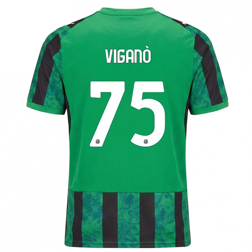 Danxen Bambino Maglia Lorenzo Viganò #75 Verde Nero Bianco Kit Gara Home 2026/27 Maglietta