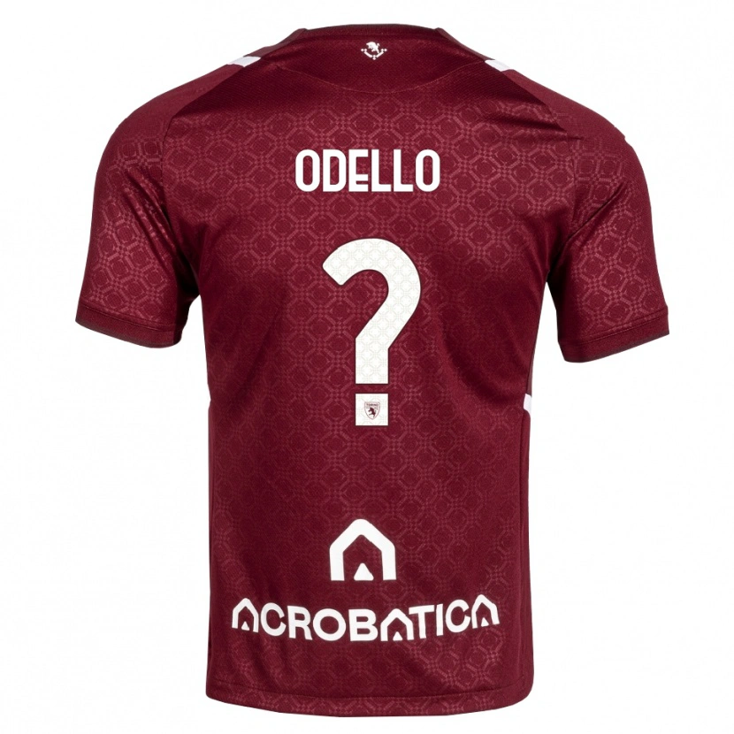 Danxen Bambino Maglia Ryan Odello #0 Borgogna Bianco Kit Gara Home 2026/27 Maglietta