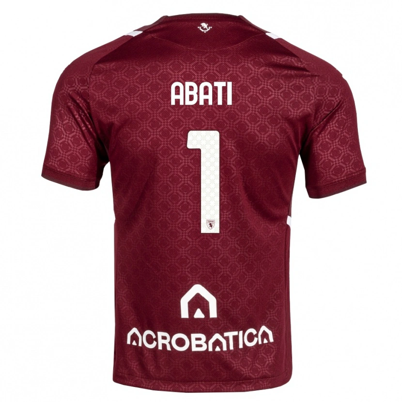 Danxen Bambino Maglia Lorenzo Abati #1 Borgogna Bianco Kit Gara Home 2026/27 Maglietta