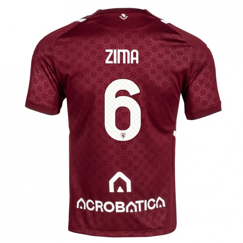 Danxen Bambino Maglia David Zima #6 Borgogna Bianco Kit Gara Home 2026/27 Maglietta