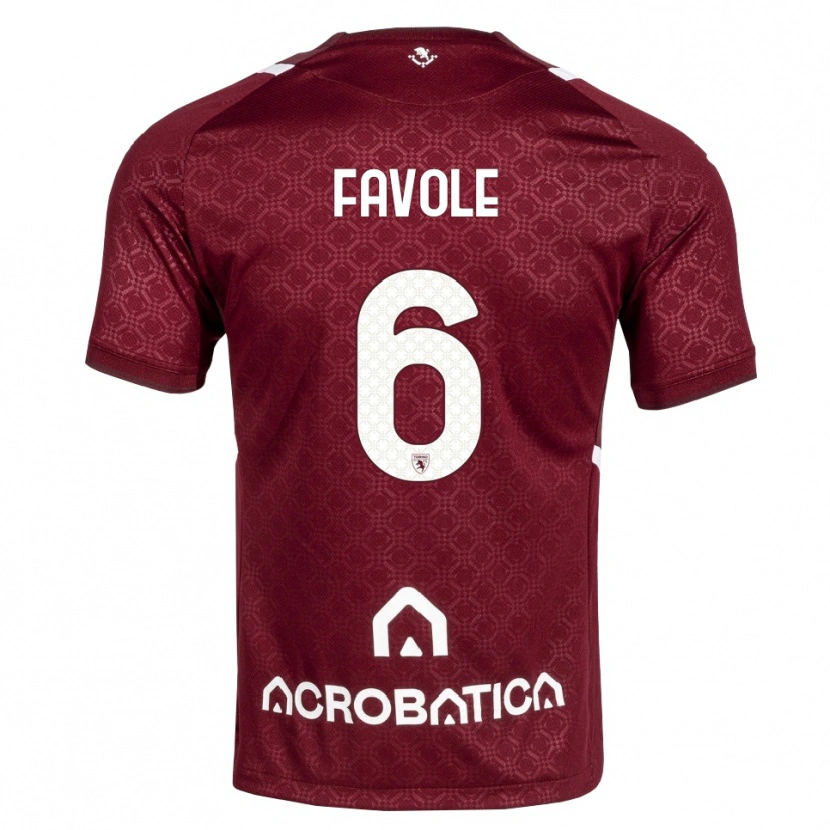 Danxen Bambino Maglia Stefania Favole #6 Borgogna Bianco Kit Gara Home 2026/27 Maglietta
