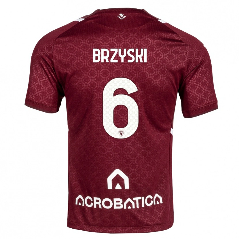 Danxen Bambino Maglia Igor Brzyski #6 Borgogna Bianco Kit Gara Home 2026/27 Maglietta