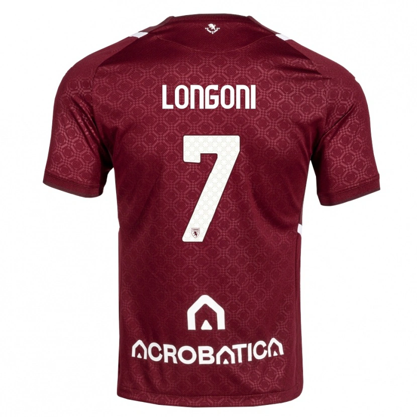 Danxen Bambino Maglia Marco Longoni #7 Borgogna Bianco Kit Gara Home 2026/27 Maglietta