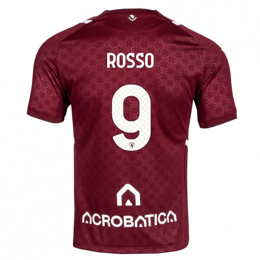 Danxen Bambino Maglia Eleonora Rosso #9 Borgogna Bianco Kit Gara Home 2026/27 Maglietta