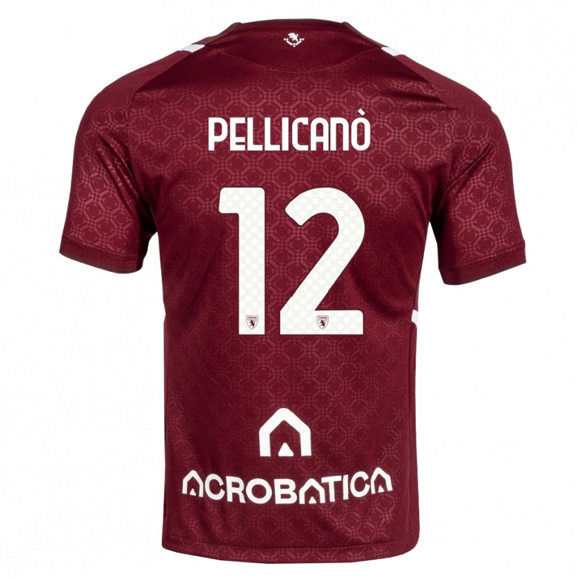 Danxen Bambino Maglia Pasquale Pellicanò #12 Borgogna Bianco Kit Gara Home 2026/27 Maglietta