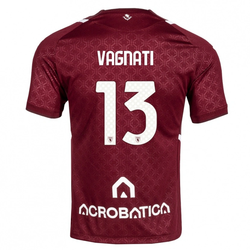 Danxen Bambino Maglia Manuel Vagnati #13 Borgogna Bianco Kit Gara Home 2026/27 Maglietta