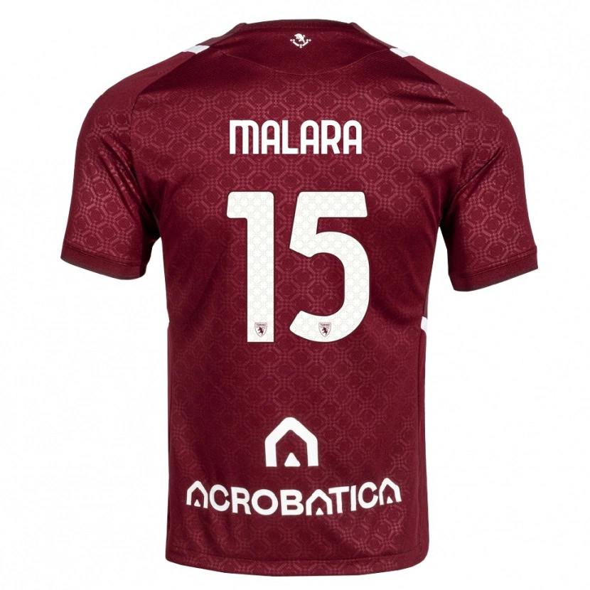 Danxen Bambino Maglia Sara Malara #15 Borgogna Bianco Kit Gara Home 2026/27 Maglietta