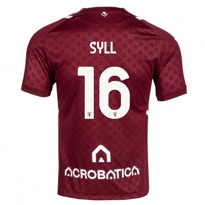Danxen Bambino Maglia Omar Syll #16 Borgogna Bianco Kit Gara Home 2026/27 Maglietta