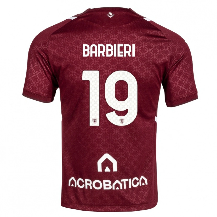 Danxen Bambino Maglia Raffaella Barbieri #19 Borgogna Bianco Kit Gara Home 2026/27 Maglietta