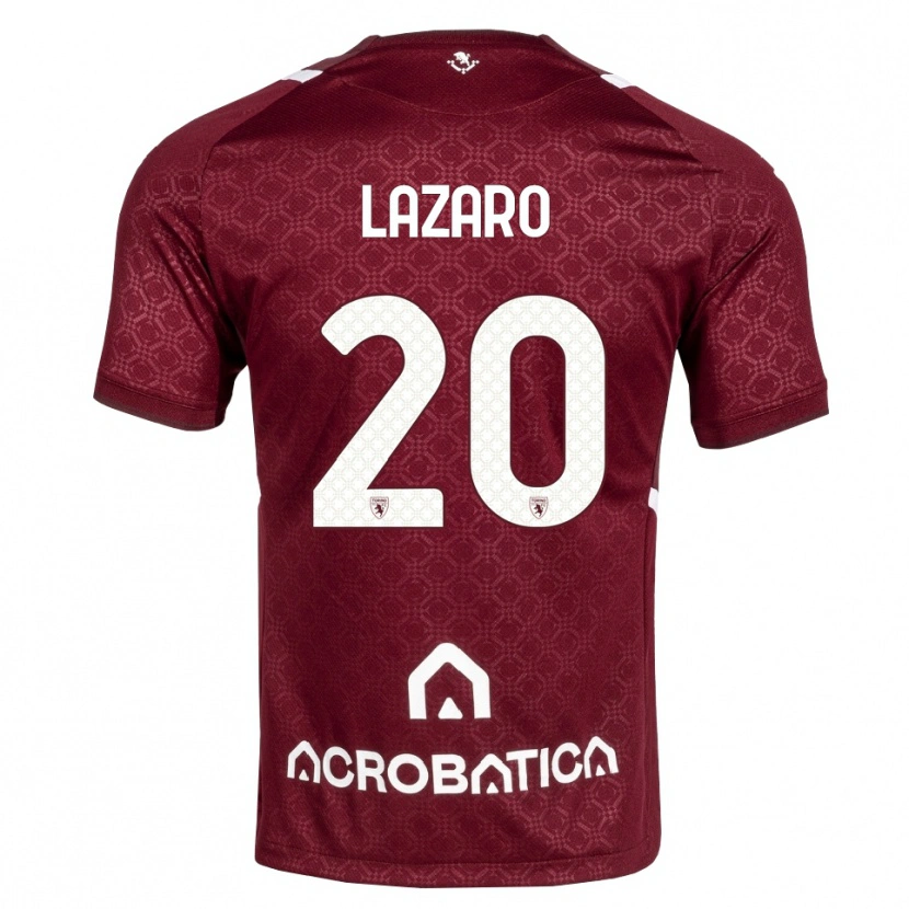 Danxen Bambino Maglia Valentino Lazaro #20 Borgogna Bianco Kit Gara Home 2026/27 Maglietta