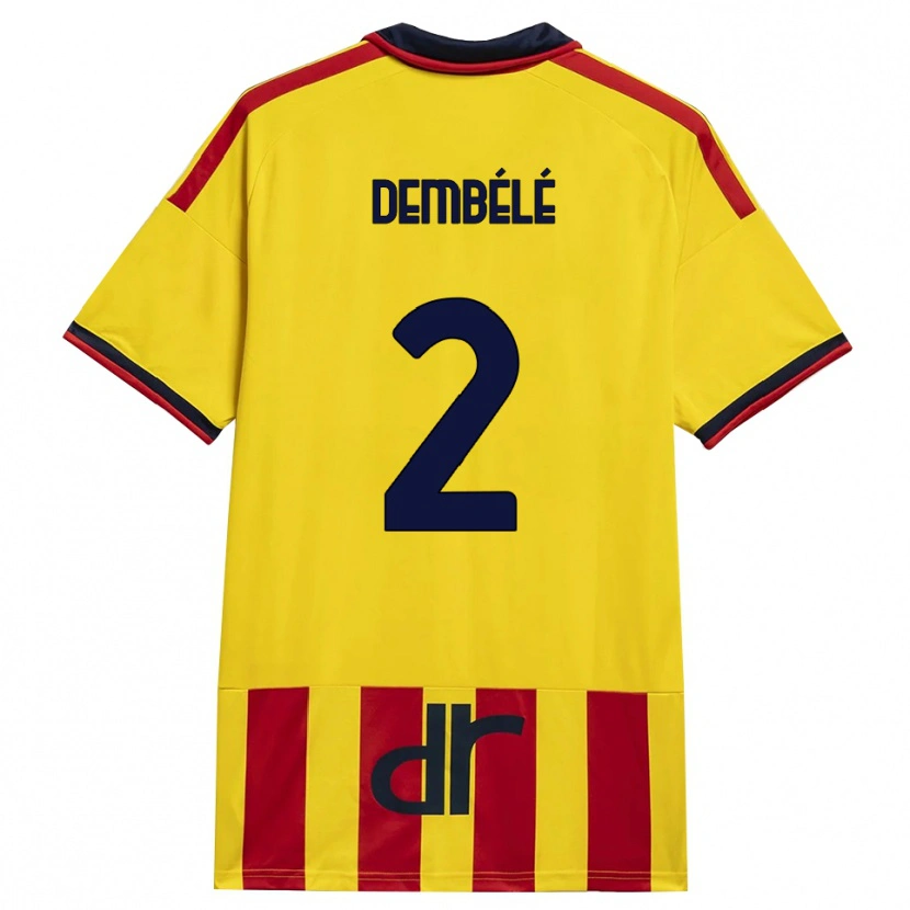 Danxen Bambino Maglia Ali Dembélé #2 Giallo Rosso Kit Gara Home 2026/27 Maglietta