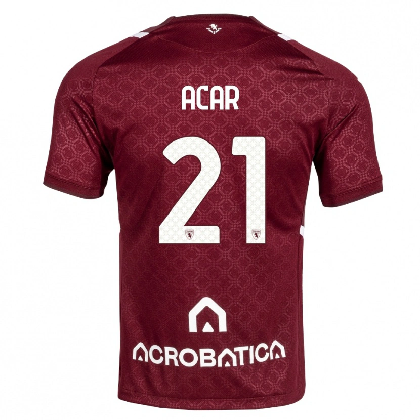 Danxen Bambino Maglia Emirhan Acar #21 Borgogna Bianco Kit Gara Home 2026/27 Maglietta