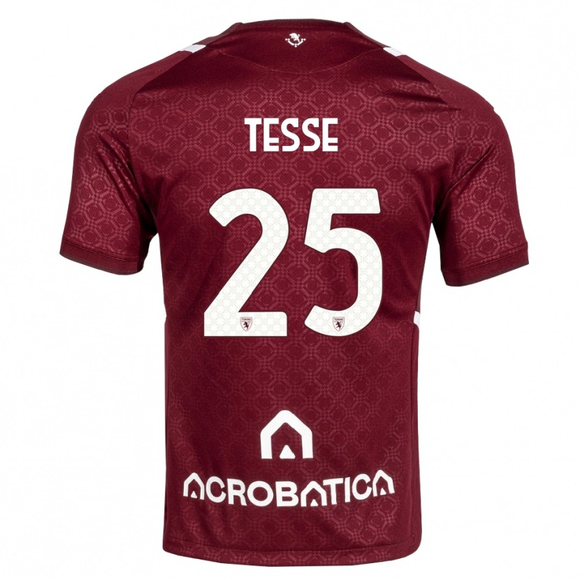 Danxen Bambino Maglia Manuela Tesse #25 Borgogna Bianco Kit Gara Home 2026/27 Maglietta