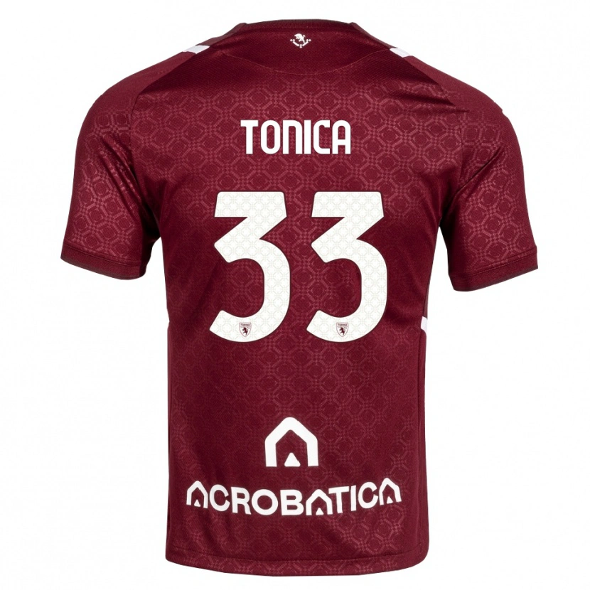 Danxen Bambino Maglia Daniel Tonica #33 Borgogna Bianco Kit Gara Home 2026/27 Maglietta