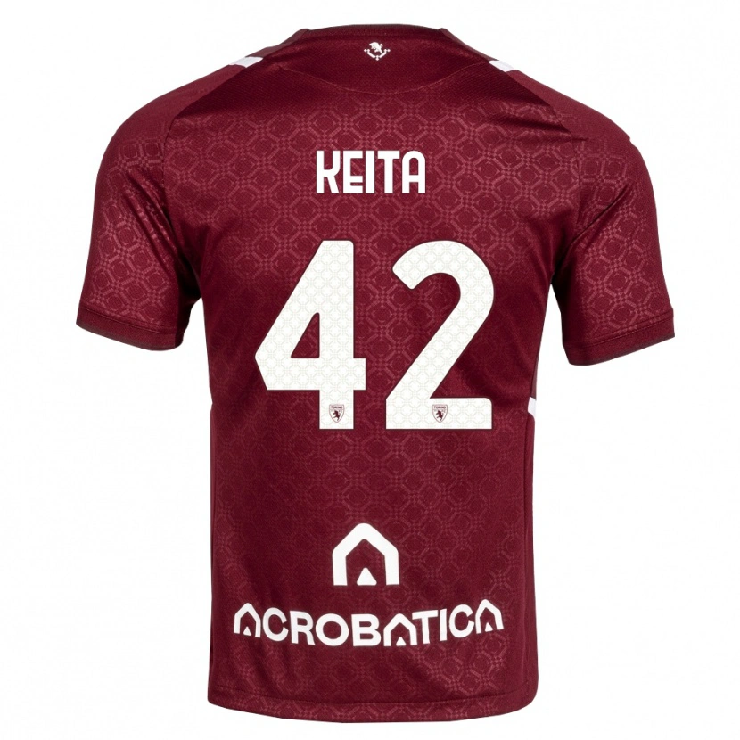 Danxen Bambino Maglia Karamoko Keita #42 Borgogna Bianco Kit Gara Home 2026/27 Maglietta