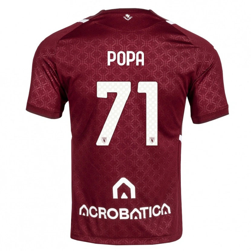 Danxen Bambino Maglia Mihai Popa #71 Borgogna Bianco Kit Gara Home 2026/27 Maglietta