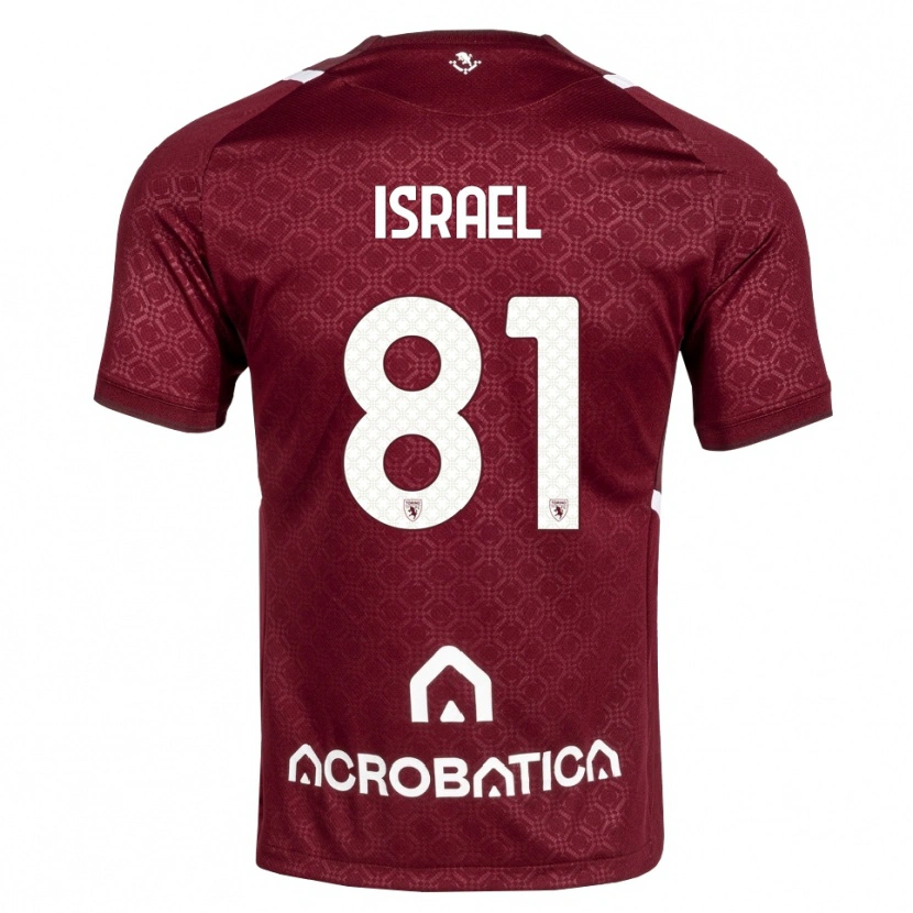 Danxen Bambino Maglia Franco Israel #81 Borgogna Bianco Kit Gara Home 2026/27 Maglietta
