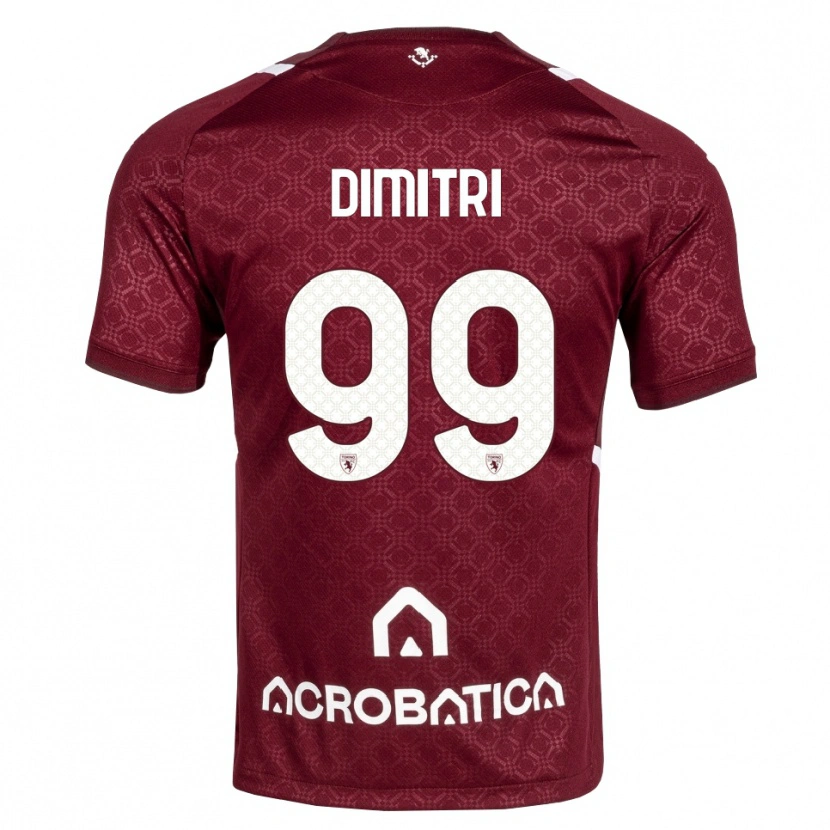 Danxen Bambino Maglia Matteo Dimitri #99 Borgogna Bianco Kit Gara Home 2026/27 Maglietta
